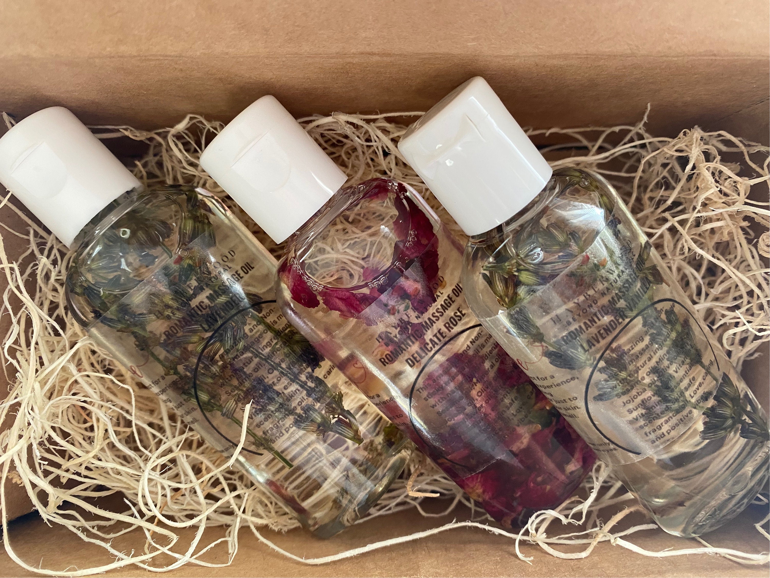 Romantic Massage Oil Gift Set, Gift Set for Couples, Lavender & Vanilla