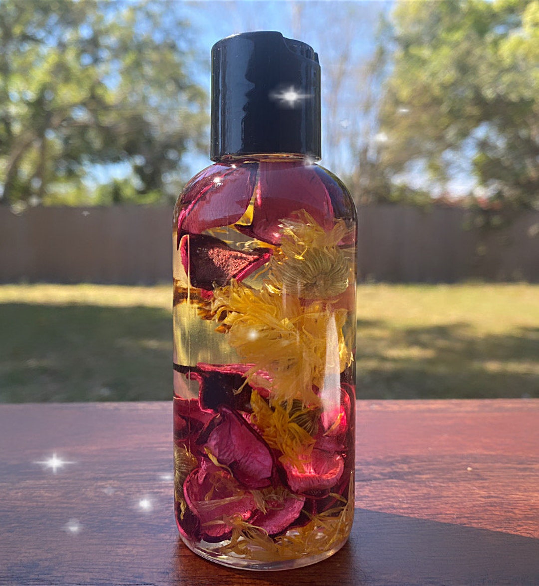 Herbal Infused Body Oil for Dry Skin Calendula and Rose Body Etsy
