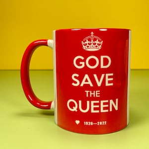 God Save The Queen,God Save The Queen Mugs,Queen Elizabeth Memorial Mugs