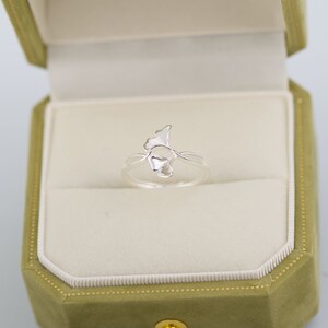 Anillo de plata de hoja de Ginkgo de ley, anillo de hoja de Ginkgo, anillo de hoja, anillo hecho a mano, tamaño ajustable, anillo para ella. imagen 4
