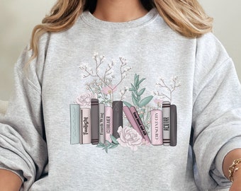 Custom Bookshelf T-shirt, Book Lover Crewneck, Personalized Book Shirt, Bookish Shirt, Bookworm Shirt, Gift for Reader, Custom Book Shirt
