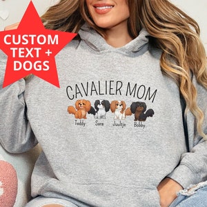 Personalisiertes Cavalier King Charles Spaniel Shirt, Personalisiertes Cavalier Mama, Hundename Geschenk, Personalisiertes Hundeshirt, Geburtstagsgeschenk Papa, Spaniel Mama T-Shirt