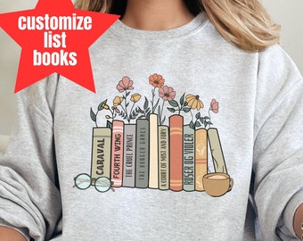 Custom Bookshelf T-shirt, Booklover Shirt, Personalized Book Shirt, Bookish Sweater, Bookworm Shirt, Gift for Reader, Custom Book Sweatshirt