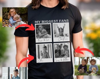 Camisa con retrato familiar personalizado, camisa con foto Polaroid personalizada, sudadera con foto de regalo para el Día del Padre personalizada, camisa con foto personalizada