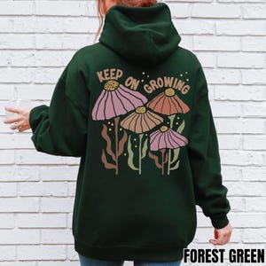 Keep on Growing Shirt, Boho Motivational Sweatshirt, Self Love Hoodie, Boho Floral, Girlfriend Gift, Inspirational Tee, Positive Sweater image 4