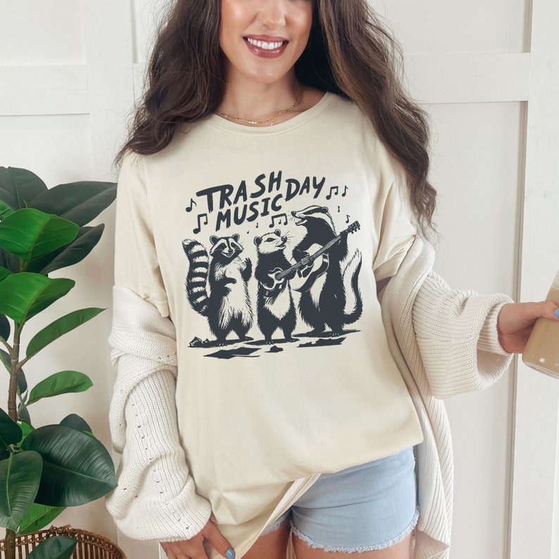 Trash Music Day Shirt, Funny Raccoon T Shirt, Weird T-Shirt, Silly Sweater-Shirt Gifted, Meme Tshirt, Trash Panda Shirt, Funny Opossum Shirt