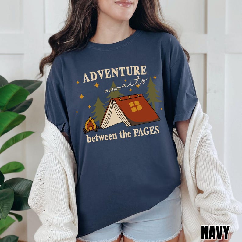 Book Sweatshirt, Adventure Awaits Book Crewneck, Bookish Sweatshirt, Book Club Shirt, Gift for Reader, Booktok Sweater, Outdoor Adventures image 4