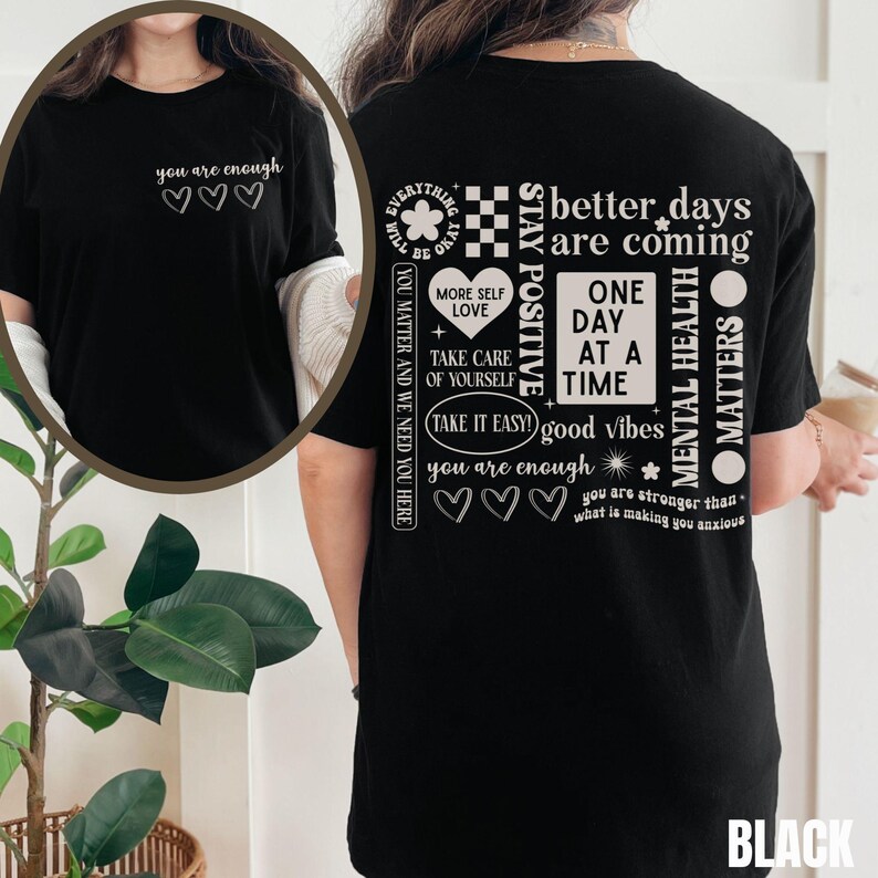 Du är tillräckligt, tröja för mental hälsa, Y2K-kläder, inspirerande tröja, vänlighetströja, självkärlekströja, positiva vibbar-tröja bild 5