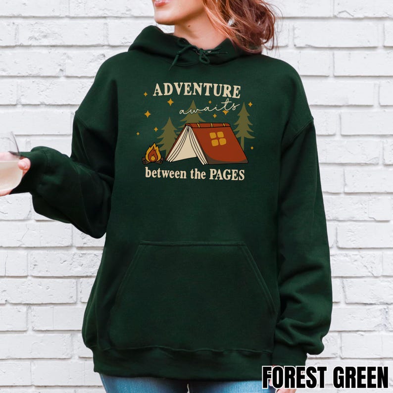 Book Sweatshirt, Adventure Awaits Book Crewneck, Bookish Sweatshirt, Book Club Shirt, Gift for Reader, Booktok Sweater, Outdoor Adventures image 5