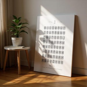 Poster con la tabella degli esagrammi dell'I Ching 64, antica arte murale divinatoria cinese, Yijing, Taoismo, Arte del Feng Shui, Saggezza Yin Yang, Poster di Manifestazione