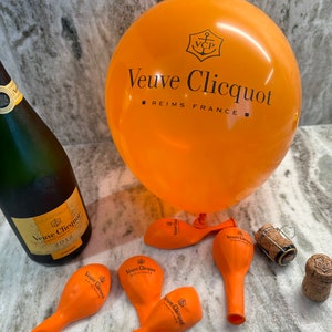 VEUVE CLICQUOT BALLOONS x10 party champagne Orange Yellow Label