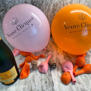 BALLONS CLICQUOT VEUVE x10 Mixed 5 Pink 5 Orange Party Champagne de luxe