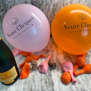 VEUVE CLICQUOT BALLOONS x10  Mixed 5 Pink 5 Orange Party Luxury Champagne