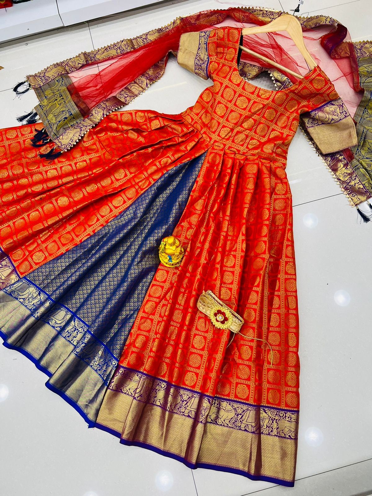 South Indian Gownsouth Indian Festival Special Pattu Gown - Etsy