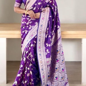 Banarasi Silk Saree,Bollywood Style Saree,Indian Wedding Saree,Rich Pallu Saree