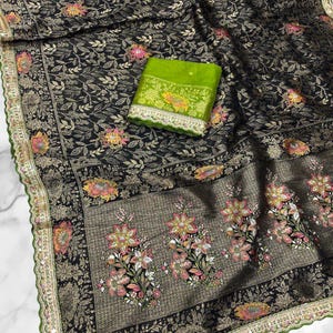Premium Heavy Dola Silk Saree,Indian Traditional Saree,Party Wear Saree