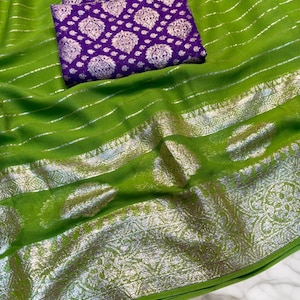 Viscose Georgette Saree,Dola Zari Weaving Blouse Saree,Viscose Georgette Saree,Saree,Saree For Women