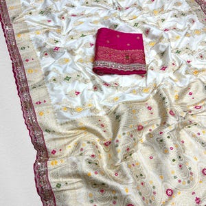 Pure Dola Silk Saree For Wedding,Designer Heritage Saree,Indian Traditional Saree