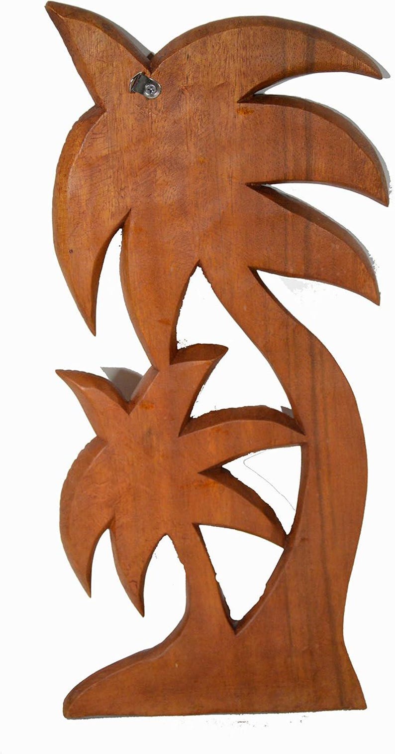 Pair of 1930s Carved Wood Palm Tree Pilasters Originally Fitted as