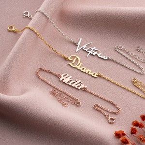14K/8K Gold Name Bracelet, Custom Couple Name Bracelet, Custom Name Jewelry, Gold 8K Nameplate Bracelet, Custom Name Bracelet, Gift For Mom