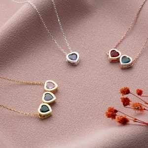 Silver Birthstone Necklace For Mom, Personalized Gold Birthstone Necklace, Mom Necklace, Kids Birthstone Necklace, Birthstone Family Jewelry