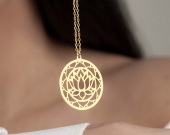 Elegant Lotus Flower Necklace, Handmade Sterling Silver Lotus Necklace, Flower Necklace, Yoga Jewelry, Spiritual Jewelry, Mothers Day Gift