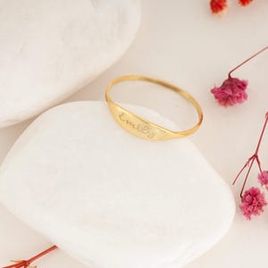 Stacking Minimalist Name Rings, Custom Gold Engraved Skinny Band Ring, Dainty Name Ring, Delicate Band Ring,Engraved Name Ring, Minimal Ring