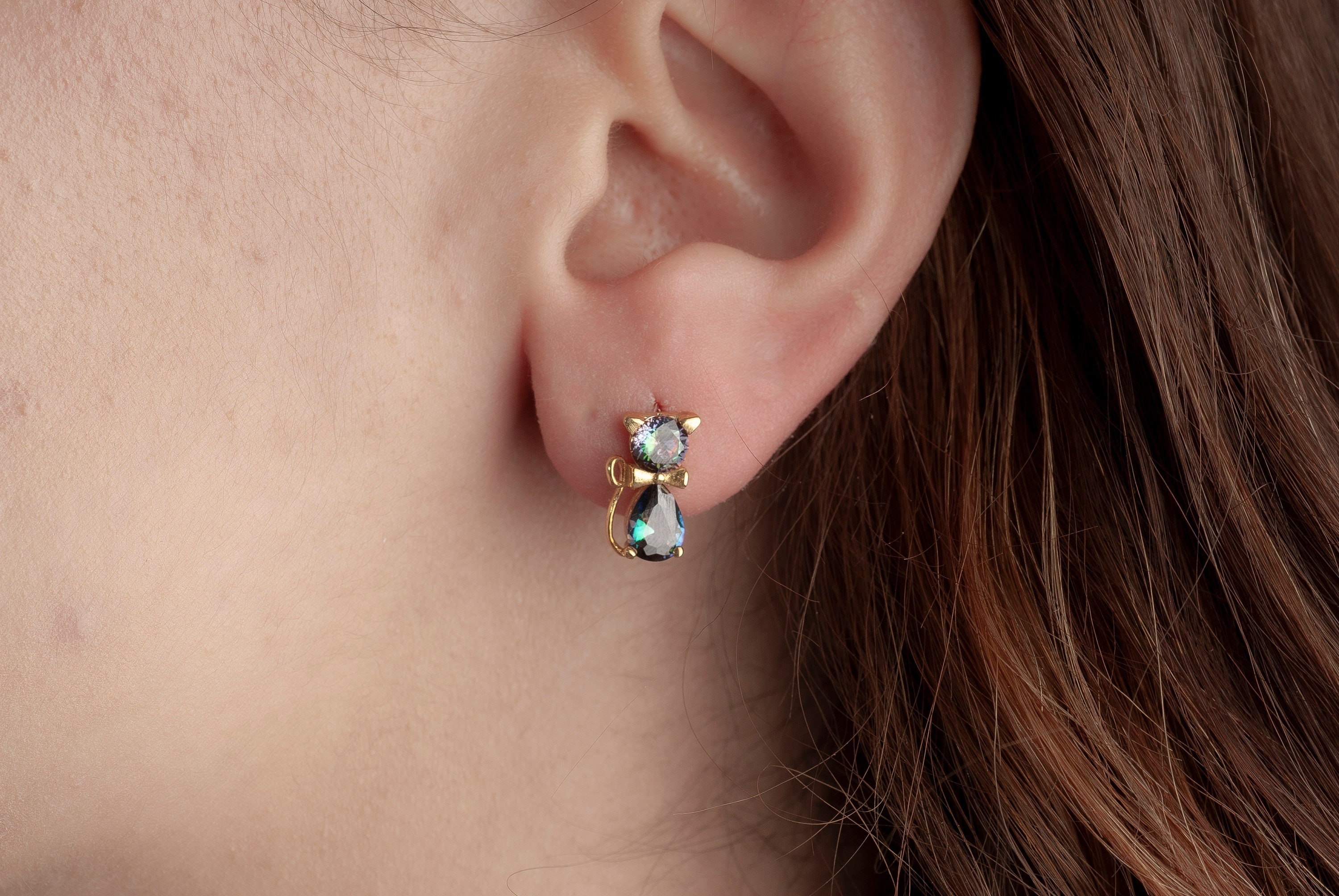 ★TATIANA★ Silver 925 Lovely Cat Jelly Earrings EC3097 5005 Designer fashion, Seoul-fully created | W Concept