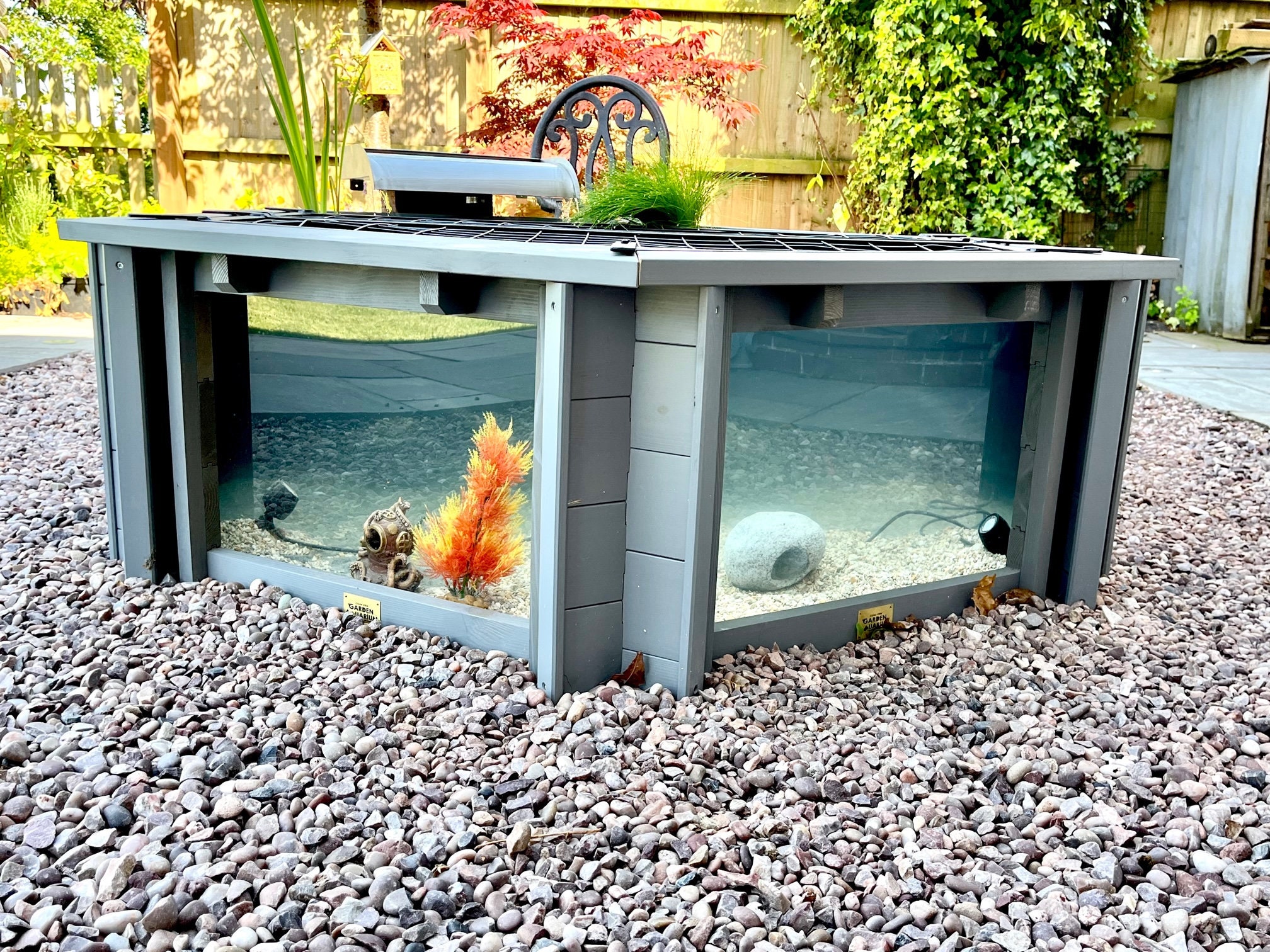 Lily Clear View Garden Aquarium Elevated Garden Fish Pond With Etsy Uk