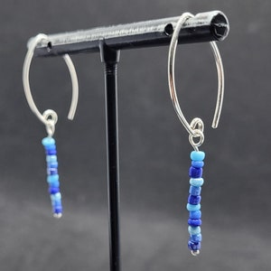 Sterling silver and bead drop earrings
