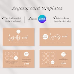 Loyalty card template, punch card, loyalty stamp card, beauty loyalty cards, editable template, lash tech cards, Reward Punch Card