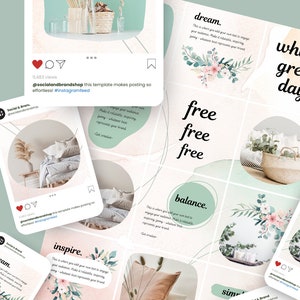 Canva Instagram Puzzle Feed, Boho Instagram Puzzle Grid, Ig Puzzle Feed ...
