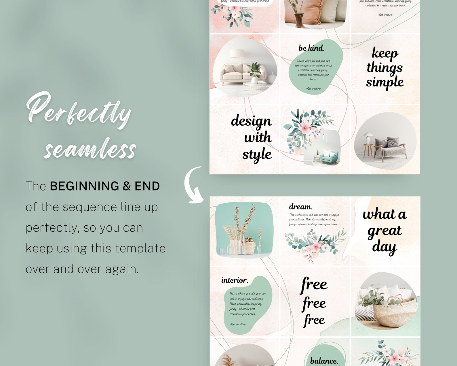 Canva Instagram Puzzle Feed Boho Instagram Puzzle Grid Ig - Etsy