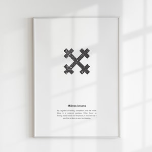 Art for Your Home ~ Wall Decor with Ancient Latvian Motifs ~ Unique Piece for Living Room, Bedroom or Office ~ Latvia&#39;s Ethnic Symbols