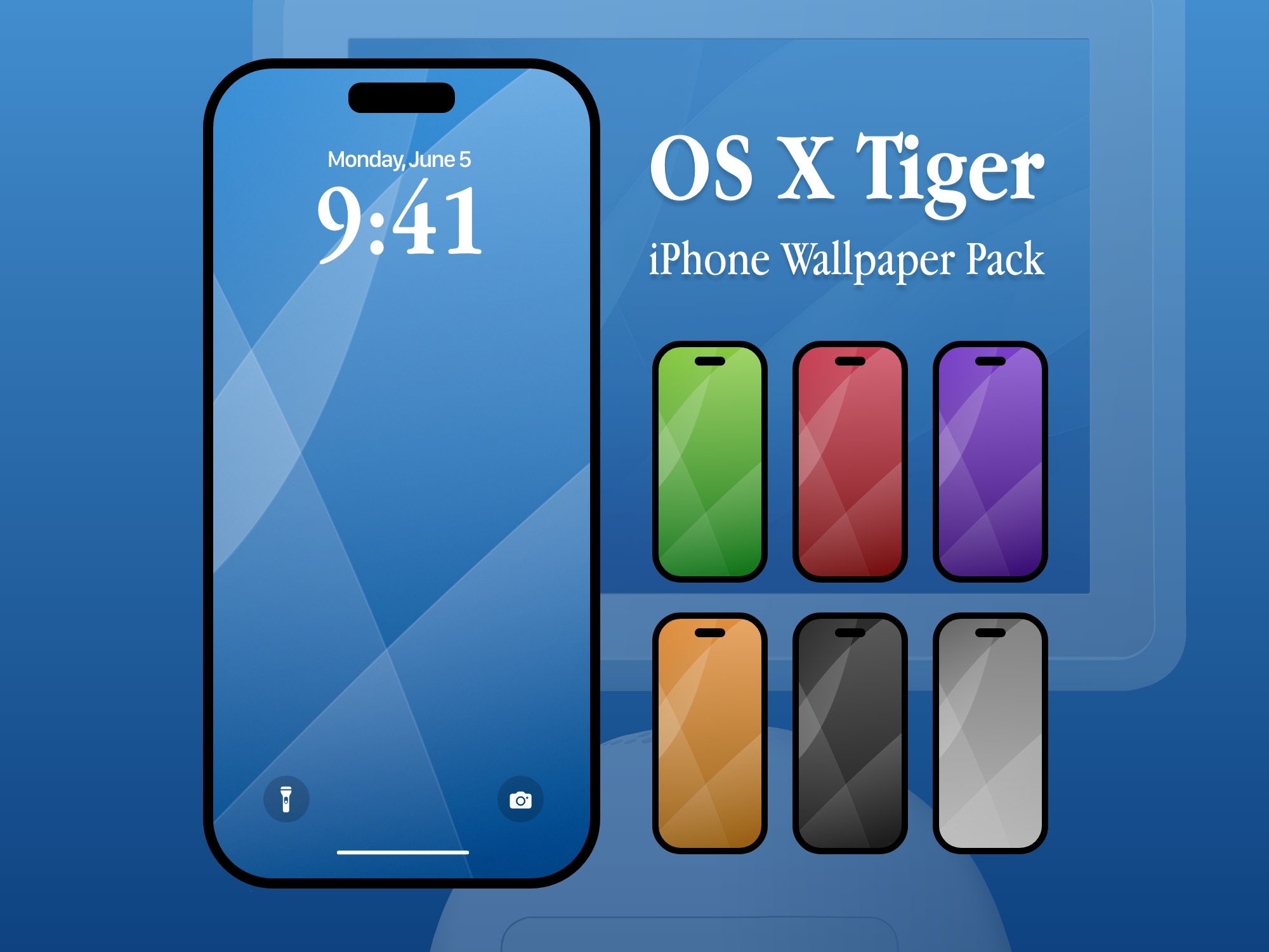 Classic OS X Tiger Wallpaper Pack, Retro, Aesthetic Wallpaper (DIGITAL ...