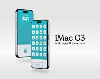 Classic iMac G3 iOS 18 Icons & Wallpaper Pack, Retro, Rainbow, Aesthetic Wallpaper (DIGITAL DOWNLOAD)
