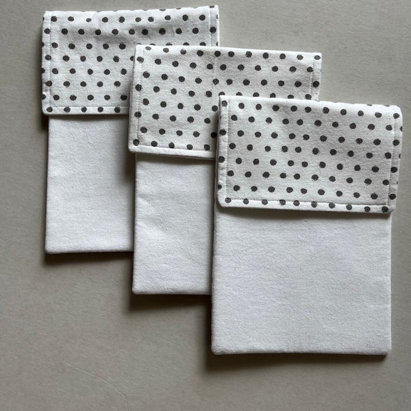 Gray Polka Dots - diaper clutch