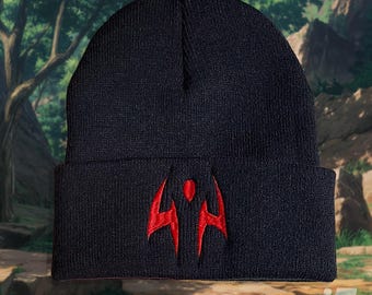 Cursed Mark Embroidered Beanie | Jujutsu Villain Inspired | Anime Streetwear Knit Hat