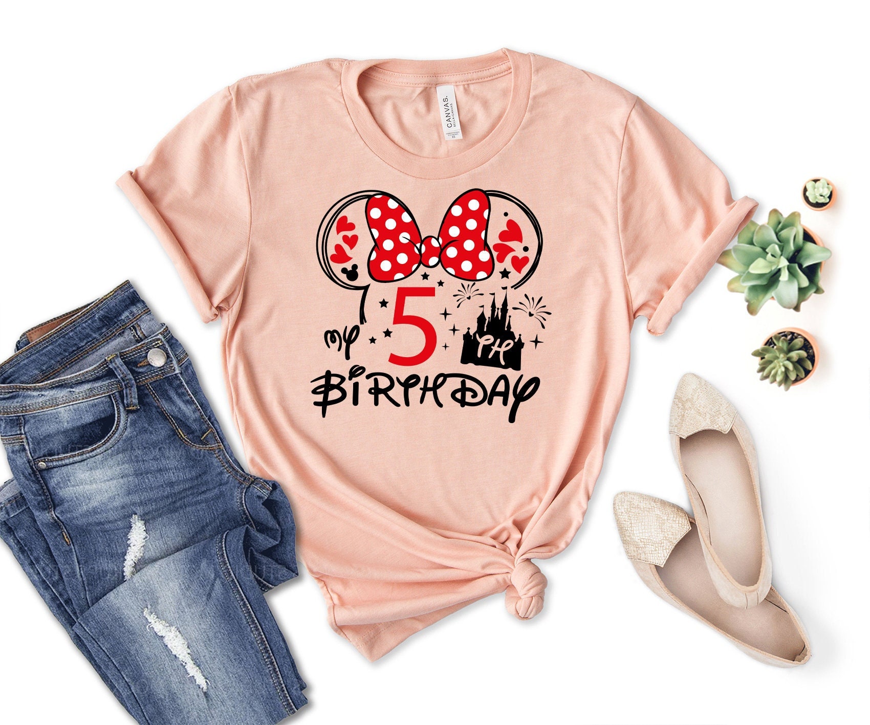 Discover 5th Birthday Shirt, Disney Birthday Squad T-Shirt, Minnie 5 Years Old Shirt