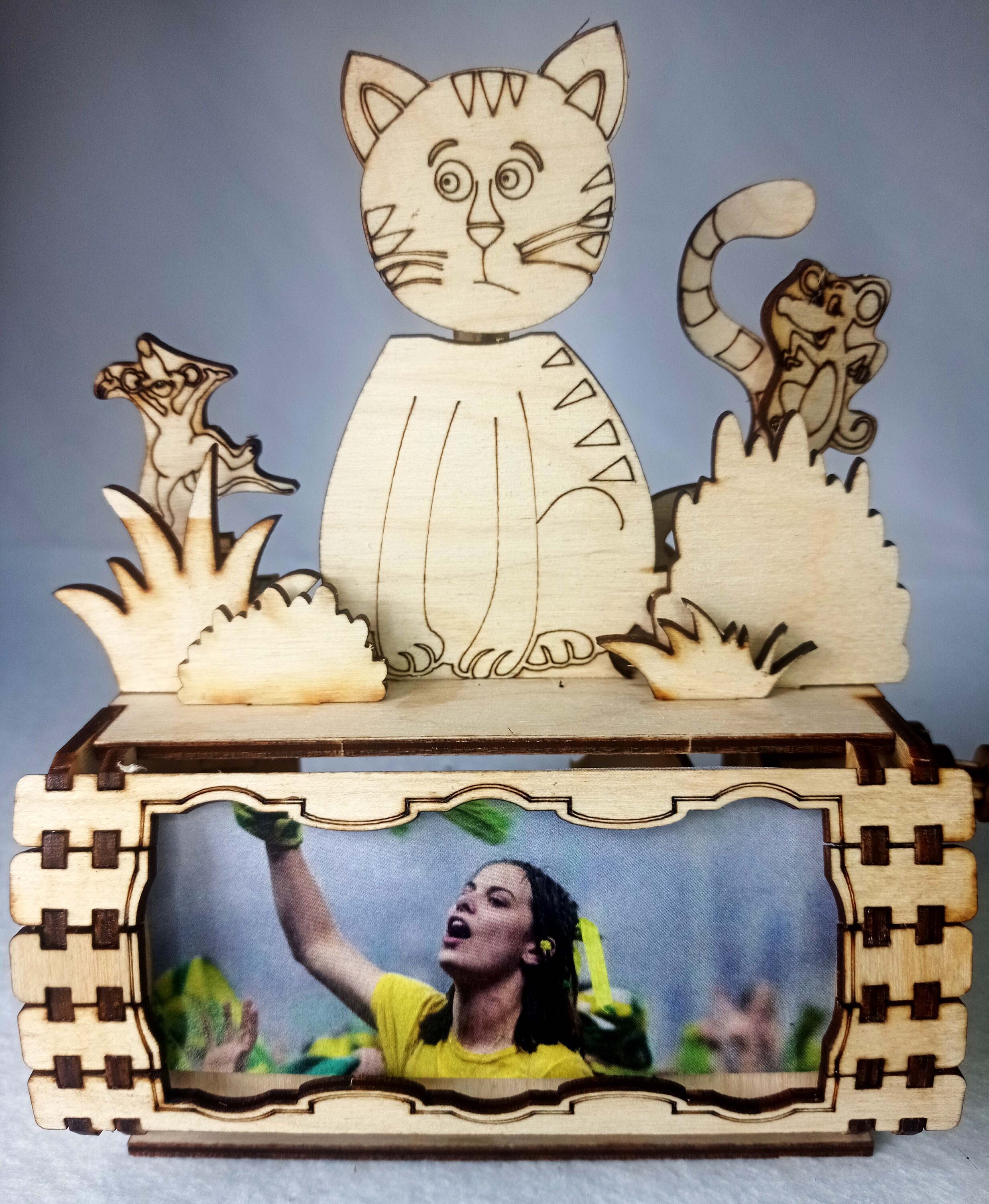 New! Automata Kit, Toy, Digital Svg Laser Cut File, Cat and Mice, Photo ...