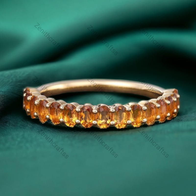 Citrine Wedding Ring Etsy