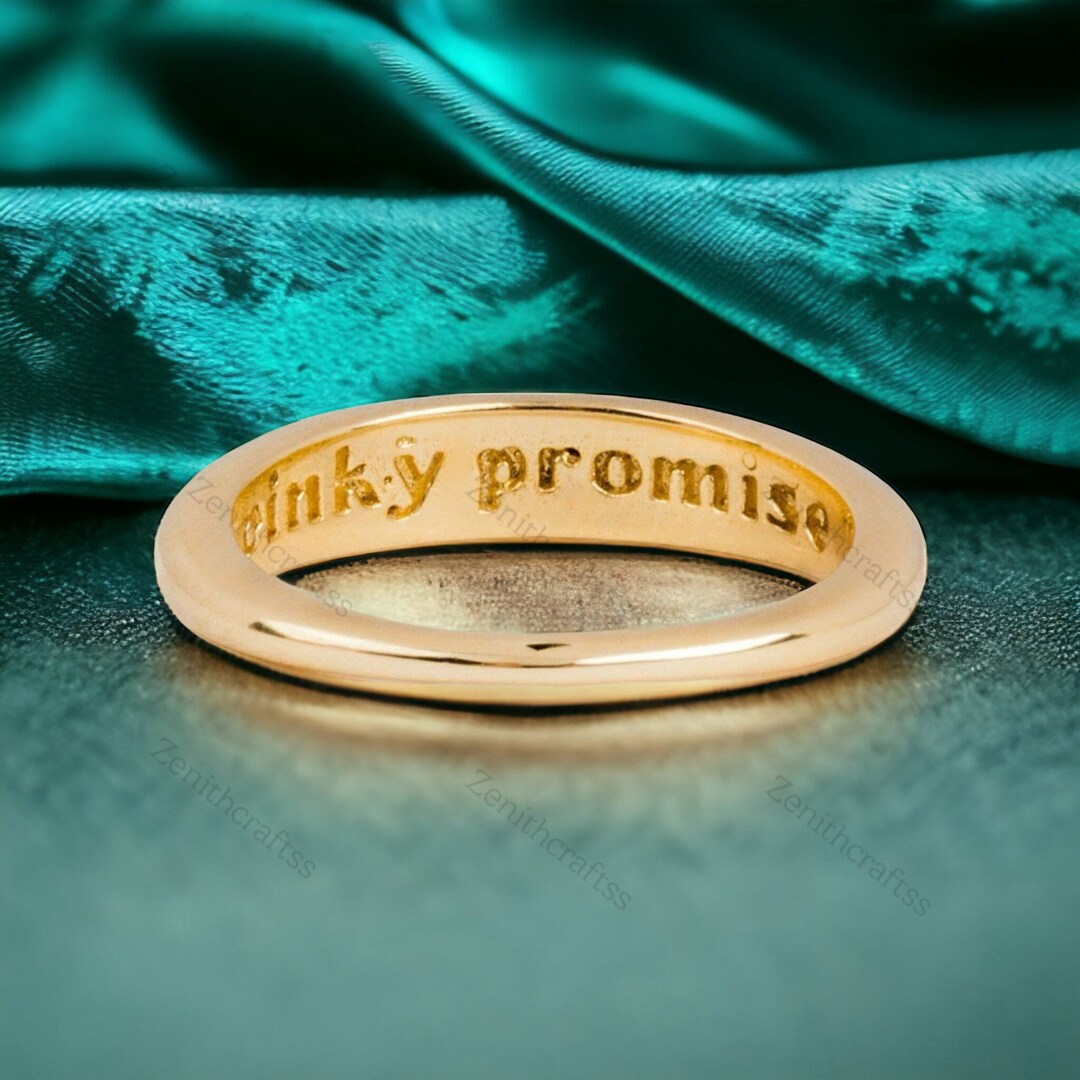 Dainty Pinky Promise Ring, Handmade Perfect for Couples Ring, 10K Solid