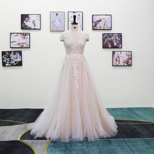One Size Fits All Wedding Dress, Champagne Lace Wedding Dress, One ...