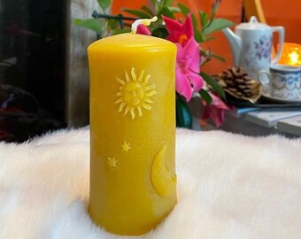 Sun, Moon and Stars Pillar Candle