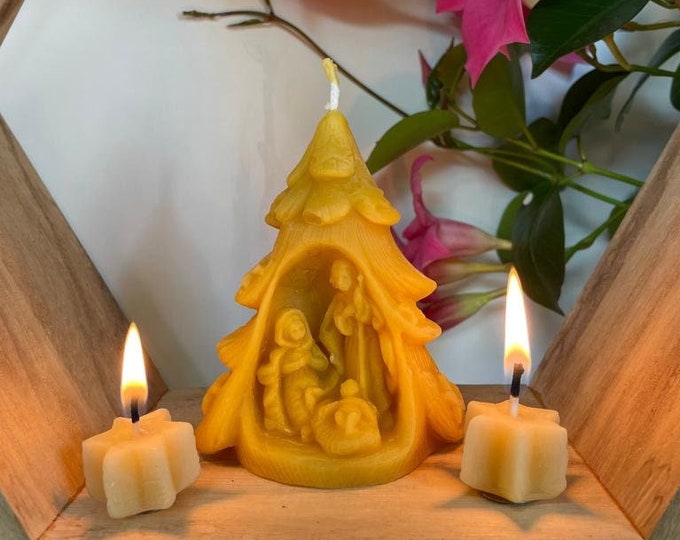Nativity candle made of beeswax