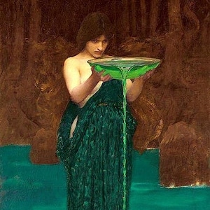 Circe Invidiosa - Counted Cross Stitch Classic Painting Pattern / John William Waterhouse / Mythology / Famous Artwork / Woman / Dress / PDF