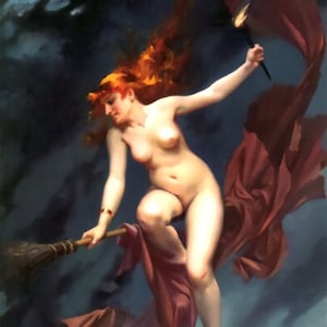 The Witches Sabbath - Counted cross stitch classic painting pattern / Luis Ricardo Falero / Halloween Decor / Mythology / Wizard / PDF