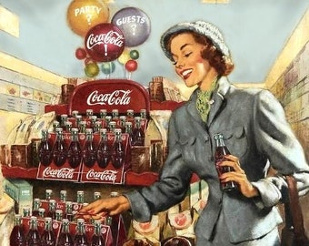 Coca-Cola - Counted Cross Stitch Classic Painting Pattern / Modern Cross Stitch Pattern / Vintage Cross Stitch Pattern / Retro Art / PDF