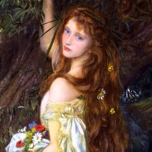 Ophelia - Counted Cross Stitch Classic Painting Pattern / Arthur Hughes / Hamlet / Famous Artwork / Mythology Art Embroidery / PDF Download