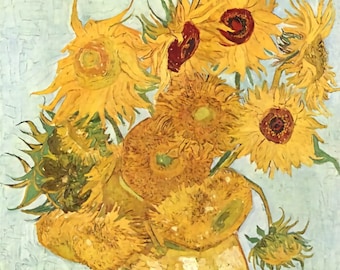 Sunflowers - Counted Cross Stitch Classic Painting Pattern / Vincent Van Gogh / Flower Embroidery / Floral Design Art / Famous Artwork / PDF